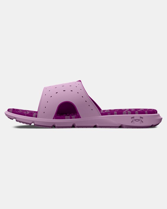 Women's UA Ignite Pro Graphic Footbed Slides in Purple image number 1